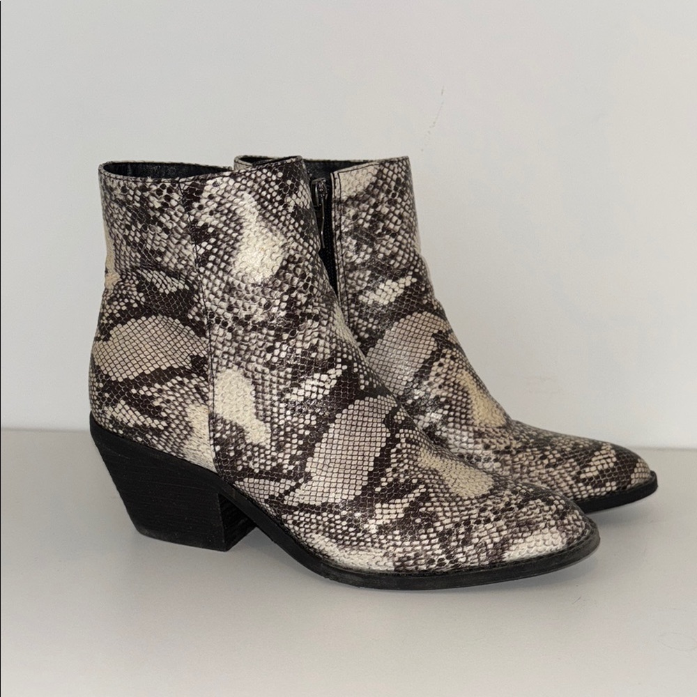 Snake Print Ankle Boots